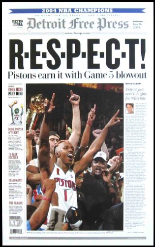 Detroit Pistons - Respect - NBA Champs 2003-04 - Wood Mounted Poster Print