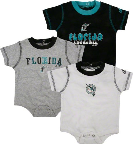 Florida Marlins Adidas 3 Piece Newborn/Infant Body Suit Set