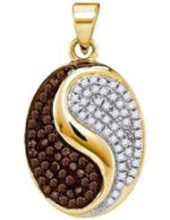 0.33CTW COGNAC DIAMOND MICRO-PAVE PENDANT