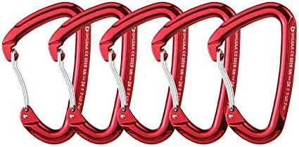 5pcs 24kn/5400lbs Aluminum Wire Gate Carabiner Rock Climbing Karabiner