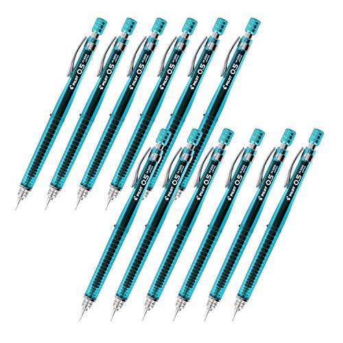 Pilot H-325 Drafting Mechanical Pencils, 0.5mm, Teal, Pack of 12
