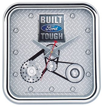 Ford Built Tough Square Gray Dial 3 Hand Clock 15894