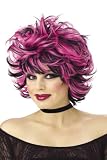  : Adult Pink & Black Sexy Shag Costume Wig