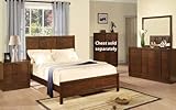 4pc Queen Size Bedroom Set with Vertical Line Carving in Brown Finish