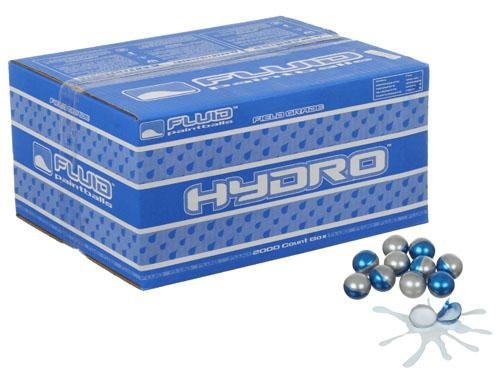 Fluid Hydro Paintballs - 2000 Rounds - Blue / Silver Shell - White Fill