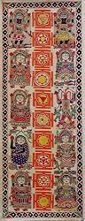 Art from India Madhubani Folk Paintings Home Decor Organic Color Paper 11 x 30 inches