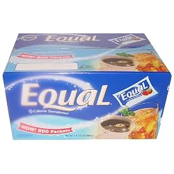 Equal 0 Calorie Sweetener Sugar Substitute * Now New Larger 800 Packets Size with Easy Open Dispenser (Net Weight 1 lb. 12.2 oz)