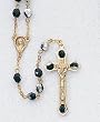 20" Gold Plated Rosary with 6.3mm Colored Beads and Crucifix - MADE IN ITALY