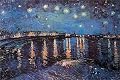 Starry Night Over the Rhone, c.1888 Travel Poster Print by Vincent van Gogh, 36x24