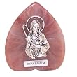 Jesus the Good Shepherd Pewter table stand on colored Jerusalem stone (9cm or 3.5 inches high).