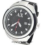 A|X Armani Exchange Watch, Men’s Black Rubber Strap AX1067