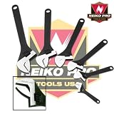 Neiko 5-Piece Industrial Grade Adjustable Wrench Set with Black Polished Finish - SAE/Metric