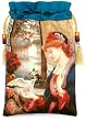 Baba Studio drawstring. Pre-Raphaelite, Love's Messenger satin and pure silk drawstring. Teal blue.
