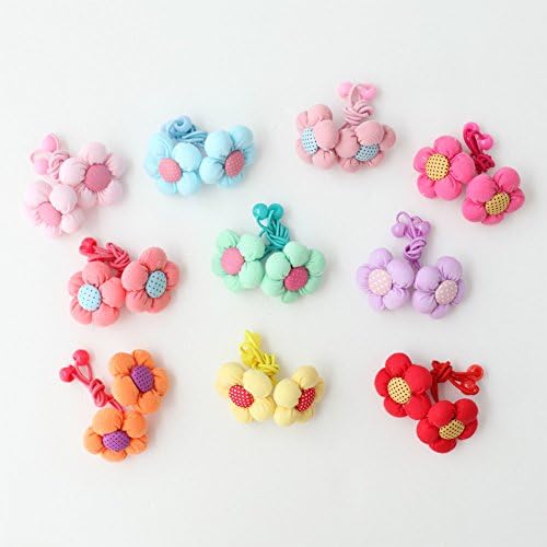 Lapin - 20pcs Baby Girl Blossom Ponytail Holder, Girls Cute Rubber Band (20pcs)