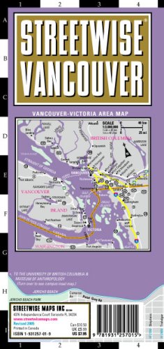 City Travel Guides Discounted  Books : Streetwise Vancouver Map - Laminated City Street Map of Vancouver, Canada: Folding Pocket Size Travel Map with Integrated Sky Train & Express Line Rou