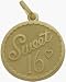 10K Yellow Gold Sweet #16 Age Expression Pendant with chain