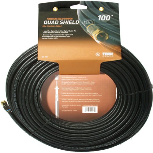 RG6 Premium Solid Copper Quad-shield Coaxial Cable