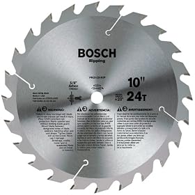 Bosch PRO1024RIP 10-Inch 24 Tooth FTG Ripping Saw Blade with 5/8-Inch Arbor