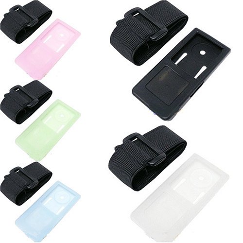 Apparel: Silicone Skin with Armband for Samsung T10 4 Gb Slim Yp t10 BUNDLE with Universal Screen Protector Kit.