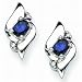 10K White Gold 0.02 ct. Diamond and 5/8 ct. Sapphire Fashion Earrings
