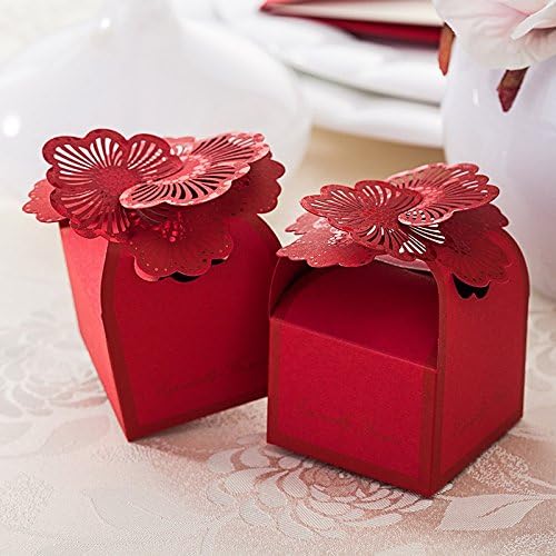 50pcs Chinese Style Red Wedding Favor Candy Box Favor Bags