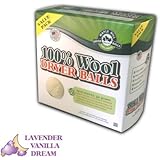 Maple Hill Dryer Balls set of 4 Lavender Vanilla Dream scent (100% Domestic Wool, X-Large, Handmade in the USA, Eco-Friendly, Natural Fabric Softener Eliminates Dryer Sheets)