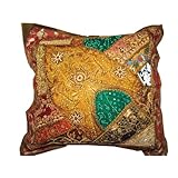 Christmas Gift-ethnic Indian Sari Beaded Decorative Floor Pillow 24 Inches
