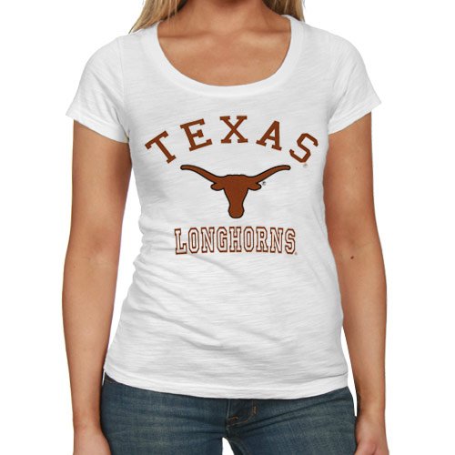 Texas Longhorns Ladies White Classic Scoop Neck T-shirt (Large)