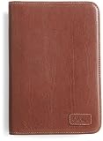 Cole Haan Hand-Stained Pebble Grain Leather Kindle Cover with Hinge , Saddle Tan