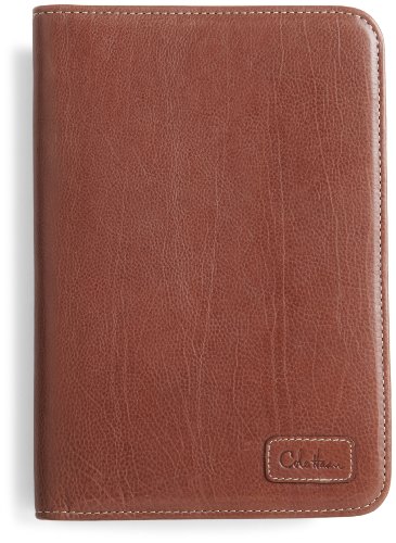 Cole Haan Hand-Stained Pebble Grain Leather Kindle Cover with Hinge (Fits Kindle Keyboard), Saddle Tan