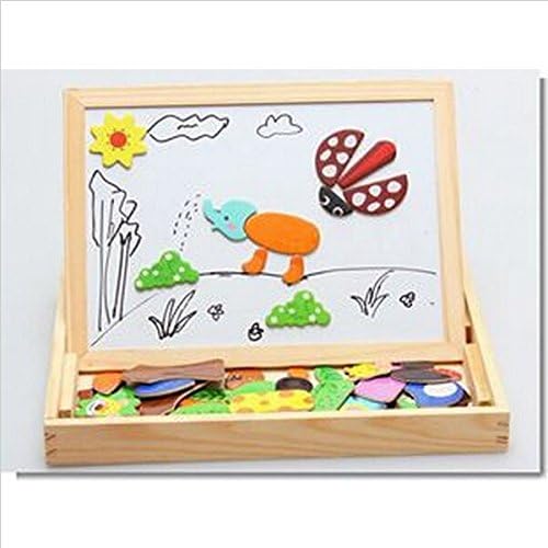Multifunctional Educational Wooden Magnetic Puzzle Toys for Children Kids Toys Wooden Toys Jigsaw Baby's Erasable Drawing Board