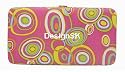 WOMEN'S PINK RETRO CIRCLES FLAT OPERA WALLET CLUTCH BY DESIGNSK