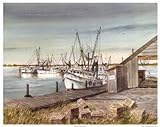Port Royal FINEST BRAND CANVAS Print With Added Heavy BRUSHSTROKES Barbara Shipman 29x23