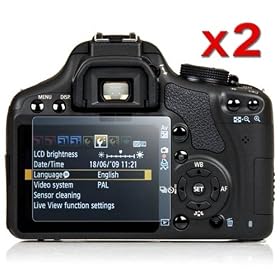 eForCity 2-pack Reusable Screen Protector for Canon EOS 500D / Rebel T1i / Kiss X3