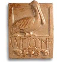 Pelican Craftsman-Style Ceramic Clay Welcome Plaque, 9" x 7"