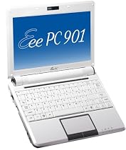 Asus Eee PC 901-W 22,6 cm (8,9 Zoll) WVGA Netbook (Intel Atom N270 1,6GHz, 1GB RAM, 12GB SSD, XP Home) wei&szlig;