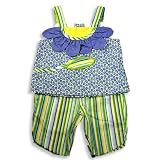 Picture Me by Austin & Ashley - Infant Girls Floral Print Capri Set, Blue, Green
