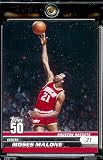 2007 08 Topps 50th Anniversary Moses Malone Houston Rockets NBA Basketball Card - Mint Condition - In Protective ScrewDown Case! Card