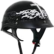 Outlaw Black Glossy Christian Cross Half Helmet - Medium