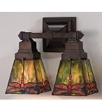 LAMPS BEAUTIFUL Craftsman Mission Prairie Dragonfly Two Light Wall Sconce by Meyda Tiffany--Excellent customer service--see our feedback.