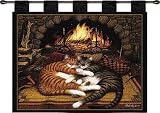 Review ArtExpression  / All Burned Out - Artist: Charles Wysocki - Fabric Size: 34.00 by 26.00 inches Wall Tapestry with hanging rods and tassels included