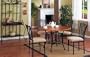5pc Black Metal & Wood Round Dining Room Table & Chair Set