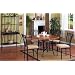 5pc Black Metal & Wood Round Dining Room Table & Chair Set