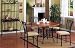 5pc Black Metal & Wood Round Dining Room Table & Chair Set