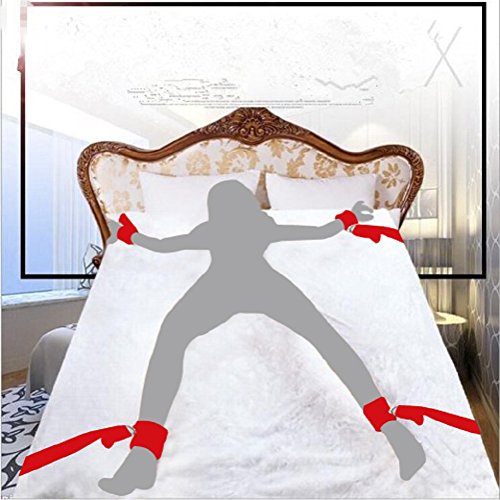 Meili Fetish Under Bed Kit with Hand Cuffs Ankle Cuff Bondage Collection for Male Female Couple - Red