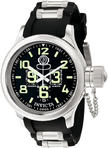 Invicta Mens Siganture Russian Diver Quinotaur Chronograph Black Face Watch 7237