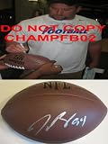 JUSTIN SMITH,SAN FRANCISCO 49ERS,MISSOURI,BENGALS,SIGNED,AUTOGRAPHED,NFL FOOTBALL,WITH PROOF + COA