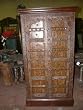 Antique India Furniture Carved Teak Armoire Cabinet Chest in a Warm Patina