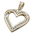 14Kt Yellow Gold Full Heart Diamond Fashion Pendant