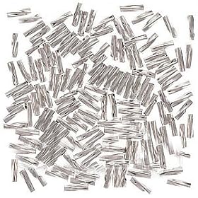 Real Silver Plated Twisted Liquid Tube Beads 6mm (50)